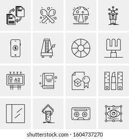 16 Universal Business Icons Vector. Creative Icon Illustration to use in web and Mobile Related project.
