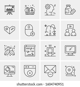 16 Universal Business Icons Vector. Creative Icon Illustration to use in web and Mobile Related project.