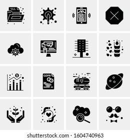 16 Universal Business Icons Vector. Creative Icon Illustration to use in web and Mobile Related project.