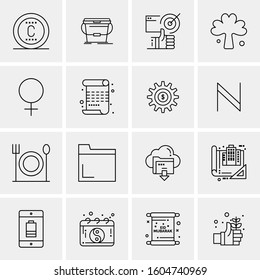 16 Universal Business Icons Vector. Creative Icon Illustration to use in web and Mobile Related project.