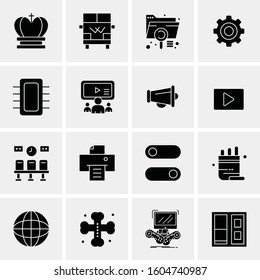 16 Universal Business Icons Vector. Creative Icon Illustration to use in web and Mobile Related project.