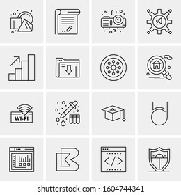 16 Universal Business Icons Vector. Creative Icon Illustration to use in web and Mobile Related project.