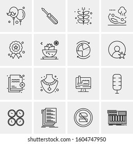 16 Universal Business Icons Vector. Creative Icon Illustration to use in web and Mobile Related project.