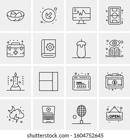 16 Universal Business Icons Vector. Creative Icon Illustration to use in web and Mobile Related project.