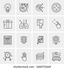 16 Universal Business Icons Vector. Creative Icon Illustration to use in web and Mobile Related project.