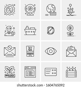 16 Universal Business Icons Vector. Creative Icon Illustration to use in web and Mobile Related project.