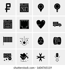 16 Universal Business Icons Vector. Creative Icon Illustration to use in web and Mobile Related project.