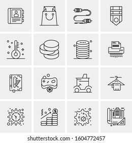 16 Universal Business Icons Vector. Creative Icon Illustration to use in web and Mobile Related project.