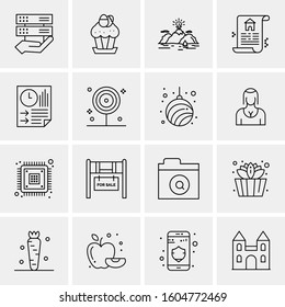 16 Universal Business Icons Vector. Creative Icon Illustration to use in web and Mobile Related project.