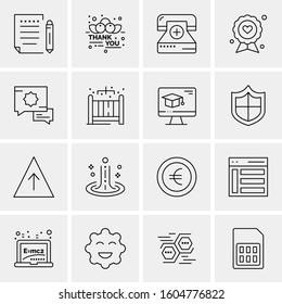 16 Universal Business Icons Vector. Creative Icon Illustration to use in web and Mobile Related project.