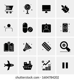 16 Universal Business Icons Vector. Creative Icon Illustration to use in web and Mobile Related project.