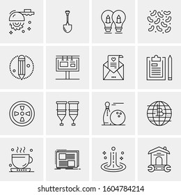 16 Universal Business Icons Vector. Creative Icon Illustration to use in web and Mobile Related project.