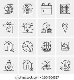 16 Universal Business Icons Vector. Creative Icon Illustration to use in web and Mobile Related project.
