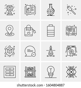 16 Universal Business Icons Vector. Creative Icon Illustration to use in web and Mobile Related project.