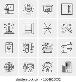 16 Universal Business Icons Vector. Creative Icon Illustration to use in web and Mobile Related project.