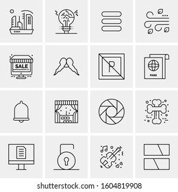 16 Universal Business Icons Vector. Creative Icon Illustration to use in web and Mobile Related project.