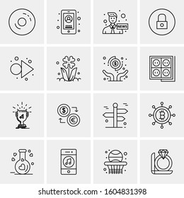 16 Universal Business Icons Vector. Creative Icon Illustration to use in web and Mobile Related project.