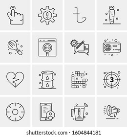 16 Universal Business Icons Vector. Creative Icon Illustration to use in web and Mobile Related project.