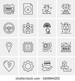 16 Universal Business Icons Vector. Creative Icon Illustration to use in web and Mobile Related project.