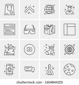 16 Universal Business Icons Vector. Creative Icon Illustration to use in web and Mobile Related project.