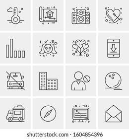 16 Universal Business Icons Vector. Creative Icon Illustration to use in web and Mobile Related project.