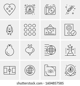 16 Universal Business Icons Vector. Creative Icon Illustration to use in web and Mobile Related project.