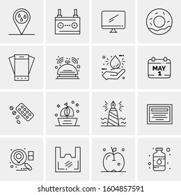 16 Universal Business Icons Vector. Creative Icon Illustration to use in web and Mobile Related project.