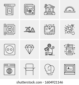 16 Universal Business Icons Vector. Creative Icon Illustration to use in web and Mobile Related project.