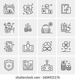 16 Universal Business Icons Vector. Creative Icon Illustration to use in web and Mobile Related project.