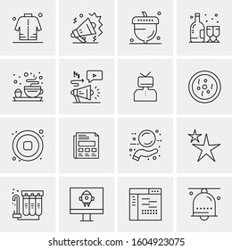 16 Universal Business Icons Vector. Creative Icon Illustration to use in web and Mobile Related project.