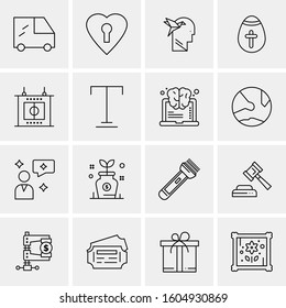 16 Universal Business Icons Vector. Creative Icon Illustration to use in web and Mobile Related project.