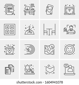 16 Universal Business Icons Vector. Creative Icon Illustration to use in web and Mobile Related project.