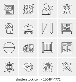 16 Universal Business Icons Vector. Creative Icon Illustration to use in web and Mobile Related project.