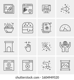 16 Universal Business Icons Vector. Creative Icon Illustration to use in web and Mobile Related project.