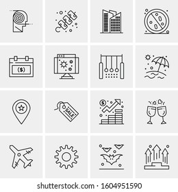 16 Universal Business Icons Vector. Creative Icon Illustration to use in web and Mobile Related project.