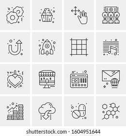 16 Universal Business Icons Vector. Creative Icon Illustration to use in web and Mobile Related project.