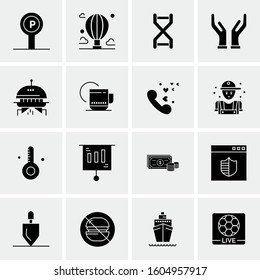 16 Universal Business Icons Vector. Creative Icon Illustration to use in web and Mobile Related project.