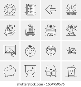 16 Universal Business Icons Vector. Creative Icon Illustration to use in web and Mobile Related project.