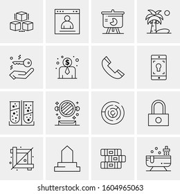 16 Universal Business Icons Vector. Creative Icon Illustration to use in web and Mobile Related project.