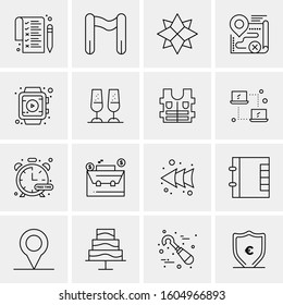 16 Universal Business Icons Vector. Creative Icon Illustration to use in web and Mobile Related project.
