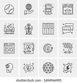 16 Universal Business Icons Vector. Creative Icon Illustration to use in web and Mobile Related project.