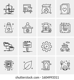 16 Universal Business Icons Vector. Creative Icon Illustration to use in web and Mobile Related project.