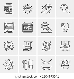 16 Universal Business Icons Vector. Creative Icon Illustration to use in web and Mobile Related project.