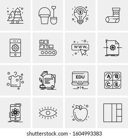 16 Universal Business Icons Vector. Creative Icon Illustration to use in web and Mobile Related project.
