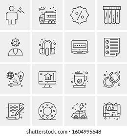 16 Universal Business Icons Vector. Creative Icon Illustration to use in web and Mobile Related project.