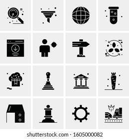 16 Universal Business Icons Vector. Creative Icon Illustration to use in web and Mobile Related project.