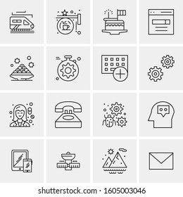 16 Universal Business Icons Vector. Creative Icon Illustration to use in web and Mobile Related project.