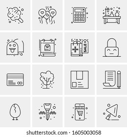 16 Universal Business Icons Vector. Creative Icon Illustration to use in web and Mobile Related project.
