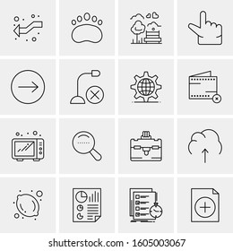 16 Universal Business Icons Vector. Creative Icon Illustration to use in web and Mobile Related project.