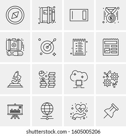 16 Universal Business Icons Vector. Creative Icon Illustration to use in web and Mobile Related project.